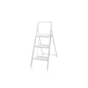 ステップ 脚立 3段 約幅440×奥行735×高さ995mm ホワイト スチール コンパクト 折りたたみ式 I step 完成品 高い所 掃除 片付け