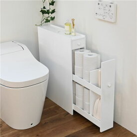 トイレラック トイレ収納 約幅14cm スリム ホワイト トイレットペーパー収納 すき間収納 コンパクト 御手洗い お手洗い トイレ用品 トイレ用品
