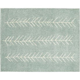 日本製 ラグマット/絨毯 【約190×190cm ブルー】 ホットカーペット対応 手洗い可 『アイナ』 プレーベル