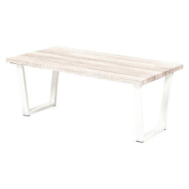 ローテーブル センターテーブル 約幅90×奥行50×高さ37cm ホワイト スチール 組立品 リビング ダイニング