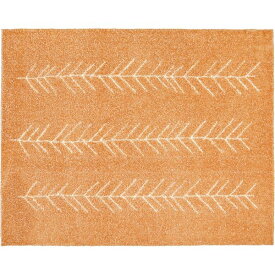 日本製 ラグマット/絨毯 【約190×190cm オレンジ】 ホットカーペット対応 手洗い可 『アイナ』 プレーベル