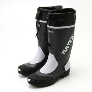 長靴 雨具 L グレー×ライトグレー 雨対策 吸汗速乾 ドライ裏地使用 フード付き レインウェア レインブーツ ロングブーツ