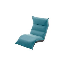 日本製 リラックスチェア/座椅子 【ターコイズブルー】 脚部上下リクライニング 1人掛け ソファー