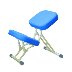 学習椅子/ワークチェア 【ブルー×ミルキーホワイト】 幅440mm 日本製 折り畳み スチールパイプ