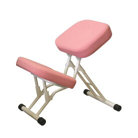 学習椅子/ワークチェア 【ピンク×ミルキーホワイト】 幅440mm 日本製 折り畳み スチールパイプ