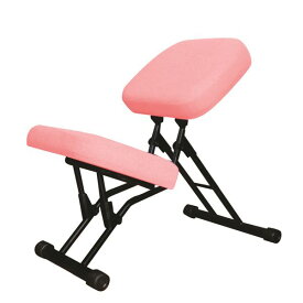 学習椅子/ワークチェア 【ピンク×ブラック】 幅440mm 日本製 折り畳み スチールパイプ