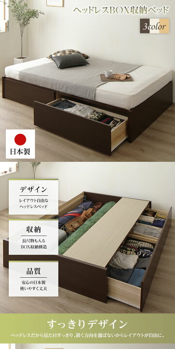 楽天市場】〔お客様組立〕頑丈ボックス収納 ベッド セミダブル アイボリー ポケットコイルマットレス 日本製ベッドフレーム 引き出し2杯付き【代引不可】 : 創業35周年 世田谷家具Interior