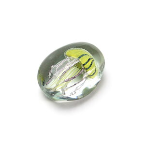 ジェリーフィッシュ ツイストレッグ "ペブル / イエロー"グラスオブジェ オブジェ ペーパーウェイト クラゲ くらげ