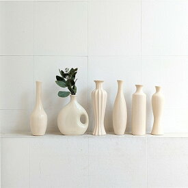 CERAMIC VASE -IVORY LINE- 一輪挿し 花瓶 陶器 オブジェ フラワーベース おしゃれ ドライフラワー 生花