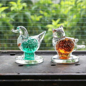 Glass Objet "Owl�^Duck"�@�K���X�@�I�u�W�F�@�A�q���@�t�N���E�@�I�V�����@�M�t�g