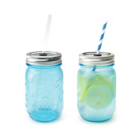 Rednek Sippers Glass blue/ レッドネック シッパー グラスブルー【ball mason jar ボール メイソン ジャー コップ　グラス　ガラス　タンブラー　カフェ　アメリカ】