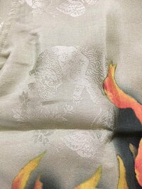 全国どこでも送料無料!春夏新作!!【FUKUWA-UCHI】唐獅子牡丹のジャガード織りに炎柄アロハシャツ【フクワウチ】メンズ&レディース和柄シルク30%コットン70%