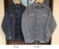 全国どこでも送料無料!!秋冬新作!!【CUSHMAN】10ozデニムワークシャツコットン100%【クッシュマン】メンズ&レディース長袖シャツアメカジ
