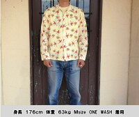 全国どこでも送料無料!※ラスト3枚!春夏新作!【CUSHMAN】ロングスリーブハワイアンシャツ(REDDEVIL)【クッシュマン】メンズ&レディース長袖シャツハワイアンシャツアロハシャツ