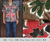 全国どこでも送料無料!春夏新作!【CUSHMAN】サッカーハワイアンシャツ(FLOWER)【クッシュマン】メンズ&レディース半袖シャツアロハシャツコットン100%