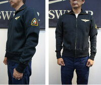 全国どこでも送料無料!!秋冬新作!!【CUSHMAN】スウェットフルジップタートルネック(A.M.A.&FLYINGWHEELPATCH)【クッシュマン】メンズ&レディースコットン100%