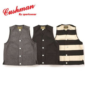 全国どこでも 送料無料 ！秋冬新作！【 CUSHMAN 】ブランケットベスト【クッシュマン】メンズ＆レディース ウール90％ ナイロン10％ チマヨベスト アメカジ 21372