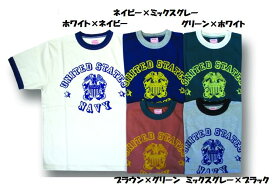 全国どこでも 送料無料 ！春夏新作！【CUSHMAN】プリントリンガーTee（NAVY）【クッシュマン】メンズ＆レディース 半袖Tシャツ 26209