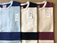 全国どこでも送料無料!!春夏新作!!【CUSHMAN】ワイドピッチボーダーTee【クッシュマン】メンズ&レディース半袖Tシャツコットン100%