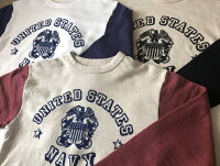 全国どこでも送料無料!!春夏新作!【CUSHMAN】ミニパイルスウェットTee(U.S.NAVY)コットン100%【クッシュマン】メンズ&レディース長袖Tシャツ
