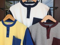 全国どこでも送料無料!春夏新作!!【CUSHMAN】ヘンリーネックTeeコットン100%【クッシュマン】メンズ&レディース半袖Tシャツアメカジ