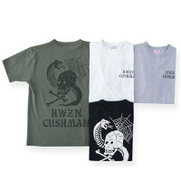 全国どこでも送料無料!春夏新作!【CUSHMAN】プリントTee(CUSHMAN×HWZNMFG)【クッシュマン】メンズ&レディース半袖Tシャツコットン100%アメカジ