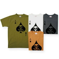 全国どこでも送料無料!2020年春夏新作!【CUSHMAN】プリントTee(ACEOFSPADE)コットン100%【クッシュマン】メンズ&レディース半袖Tシャツアメカジ