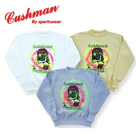 全国どこでも 送料無料 ！！秋冬新作！！【CUSHMAN】プリントセットインスリーブ スウェット（SURF HIPPIE）【クッシュマン】メンズ＆レディース スウェット アメカジ　コットン100％ 26901P