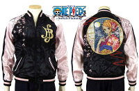 全国どこでも送料無料!!新作!!【花旅楽団】桜花とナミ刺繍スカジャン【ONEPIECE×SwitchPlanning】ワンピースメンズ&レディーススカジャンコラボ