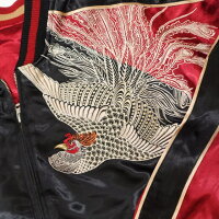 全国どこでも送料無料!!2019年春夏新作!!【SCRIPT】桜と白鳳凰刺繍リバーシブルスカジャン【花旅楽団】メンズ&レディース和柄刺繍