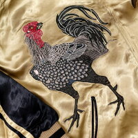 全国どこでも送料無料!!2019年春夏新作!!【SCRIPT】若冲の黒鶏刺繍リバーシブルスカジャン【花旅楽団】メンズ&レディース和柄刺繍