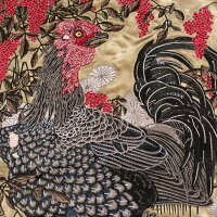 全国どこでも送料無料!!2019年春夏新作!!【SCRIPT】若冲の黒鶏刺繍リバーシブルスカジャン【花旅楽団】メンズ&レディース和柄刺繍