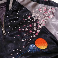 全国どこでも送料無料!!2020年春夏新作!!【花旅楽団】桜と舞妓刺繍スカジャン【SCRIPT】メンズ&レディース和柄リバーシブル