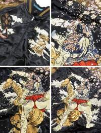 全国どこでも送料無料!!2017年秋冬新作!!【SCRIPT】相撲刺繍スカジャン【花旅楽団】メンズ&レディース和柄刺繍