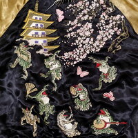 全国どこでも送料無料!!2020年春夏新作!!【花旅楽団】蛙の無礼講刺繍スカジャン【SCRIPT】メンズ&レディース和柄リバーシブル