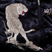 全国どこでも送料無料!!2019年秋冬新作!!【花旅楽団】滝富士白虎刺繍スカジャン【SCRIPT】メンズ&レディース和柄リバーシブル