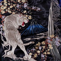 全国どこでも送料無料!!2019年秋冬新作!!【花旅楽団】滝富士白虎刺繍スカジャン【SCRIPT】メンズ&レディース和柄リバーシブル