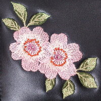全国どこでも送料無料!!2019年春夏新作!!【花旅楽団】桜と蝶々刺繍レザーウォレット【SCRIPT】牛革長財布メンズ&レディース和柄