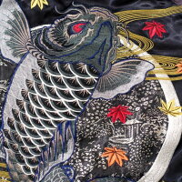 全国どこでも送料無料!!2019年春夏新作!!【SATORI】紅葉と鬼鯉刺繍スカジャンリバーシブル【さとり】メンズ&レディース和柄