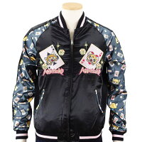 全国どこでも送料無料!!2020年春夏新作!!烈子&トランププリント袖スカジャン【sanrio×SwitchPlanning】サンリオコラボメンズ&レディース刺繍