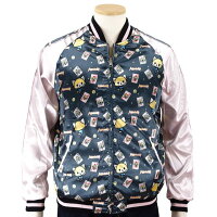 全国どこでも送料無料!!2020年春夏新作!!烈子&トランププリント袖スカジャン【sanrio×SwitchPlanning】サンリオコラボメンズ&レディース刺繍