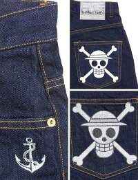 全国どこでも送料無料!!新作!!【TENSTRIKE】麦わらの一味海賊旗デニムパンツONEPIECE×SwitchPlanning【テンストライク】メンズ&レディースジーンズワンピース