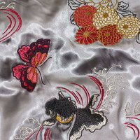 全国どこでも送料無料!2020年春夏新作!【Japanesque】菊と蝶と金魚刺繍スカジャン【ジャパネスク】メンズ&レディースリバーシブル和柄