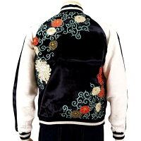 全国どこでも送料無料!2020年春夏新作!【Japanesque】菊と唐草刺繍スカジャン【ジャパネスク】メンズ&レディースリバーシブル和柄