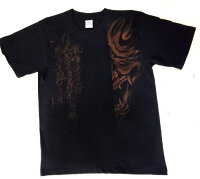 全国どこでも送料無料!!春夏新作!!【羽水】手描きTシャツ【抜染・般若】半袖長袖メンズ&レディース和柄