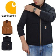 CARHARTT カーハート ベスト V01 キルティング 裏地 ダック ワークベスト106676 大きいサイズ ブラック …