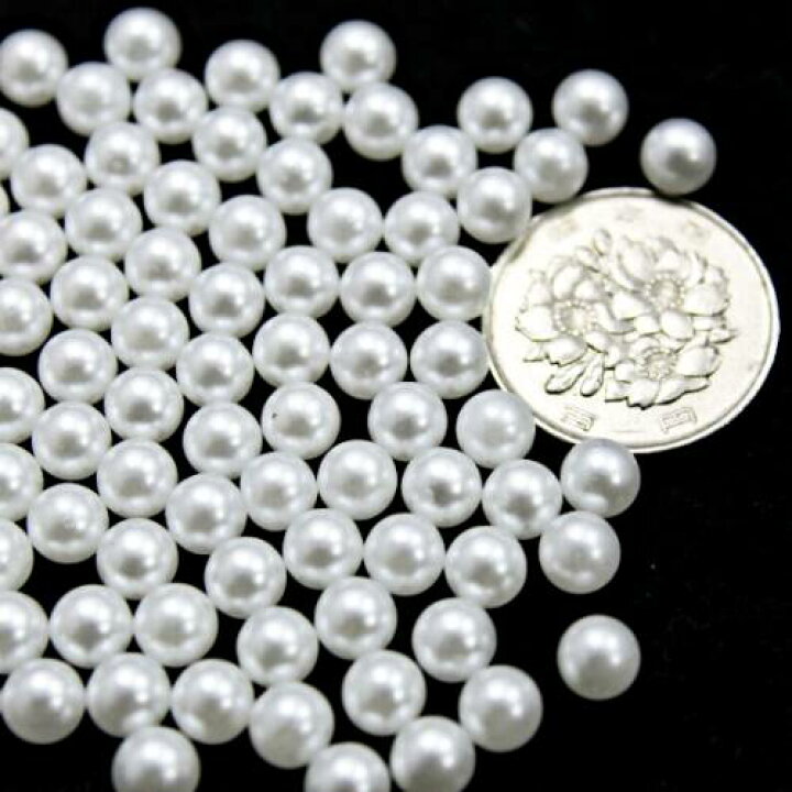 楽天市場】穴なしパール 6mm 10g 約90個入り ホワイト /レジン封入 