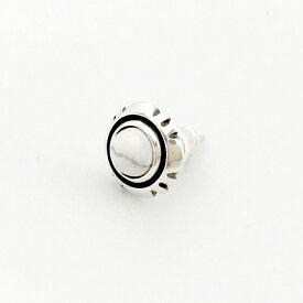 【mouchu(マウチュ)】Noble Pierce(片耳用/1個 ピアス Silver925 燻し加工 ハウライト ホワイトバッファロー アクセサリー ギフト プレゼント)