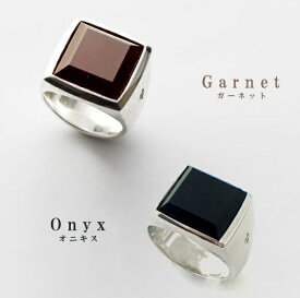 【mouchu(マウチュ)】Square Ring(リング 指輪 Silver925 キュービックジルコニア オニキス 幅太め アクセサリー ギフト プレゼント)