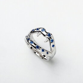 【mouchu(マウチュ)】Fang Ring Blue(リング 指輪 Silver925 幅太め シンセティックストーン アクセサリー ギフト プレゼント)